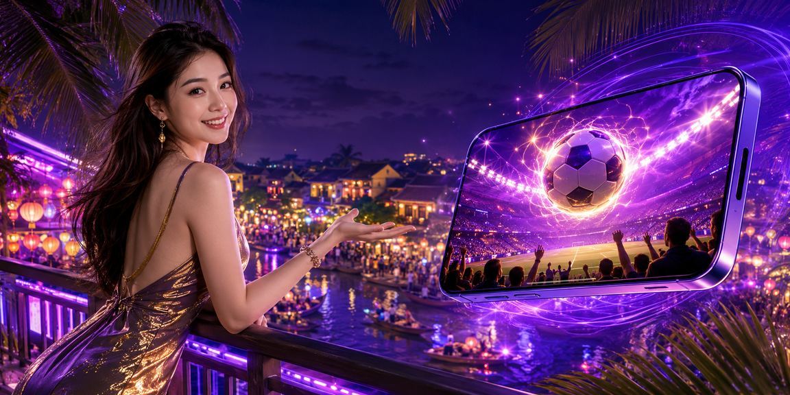 Người chơi sử dụng casino trên điện thoại tại phố đèn lồng Hội An
